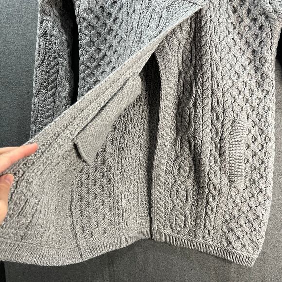 Aran Craft Merino Wool Women's Sweater Button Coller Soft Grey Size X-Small - Picture 10 of 11